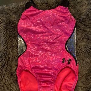 Gymnastics and dance leotard. Pink and black Under Armour leotard